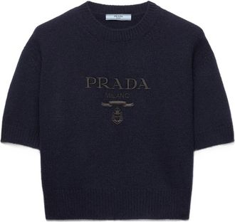 Prada Maglione con logo - Blu