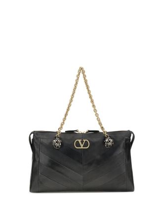 Valentino Garavani Black Panthea Large Shoulder Bag