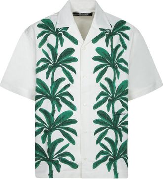 Jacquemus Palm Leaf Print Denim Shirt