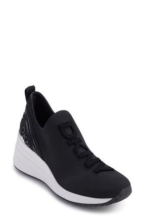 DKNY Keeva Wedge Knit Sneaker in Black at Nordstrom, Size 6.5