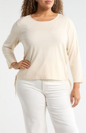 Max Studio Cinching Side Tie Pullover Sweater in Ivory at Nordstrom Rack, Size 3X