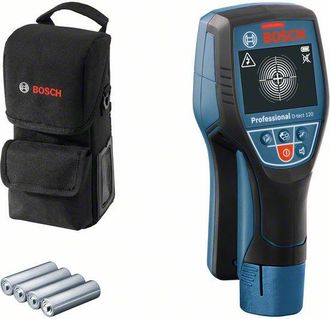 Bosch Scanner Da Parete Bosch D-tect 120, 4 Batterie Lr6 Da 1,5 V E Adattatore Per Batterie