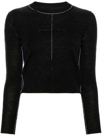 Maison Margiela contrast-stitching jumper - Black