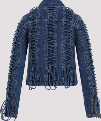 Jean Paul Gaultier Womens Corset Denim Jacket - Blue Cotton - Size EU 36 (Womens)
