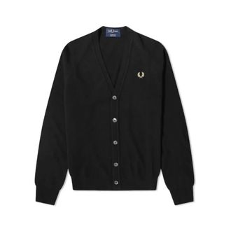 Fred Perry Cardigan con scollo a V - - Knitwear - Uomo - Nero - M