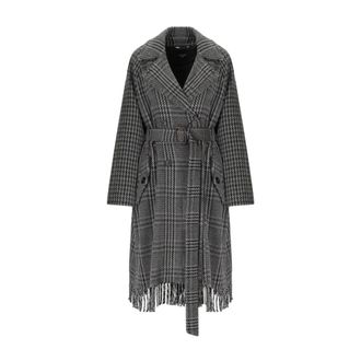 Max Mara Jassen, Dames, Grijs, S, Wol, Carpi Belted Coat