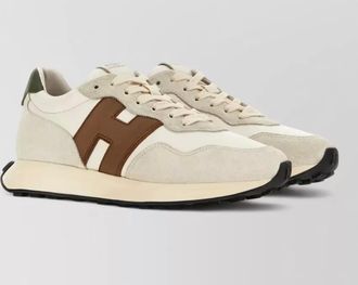 Hogan h601 nappa leather suede sneakers round toe