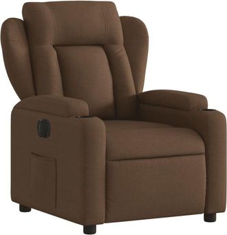 vidaXL Sillón reclinable eléctrico de tela marrón Vidaxl