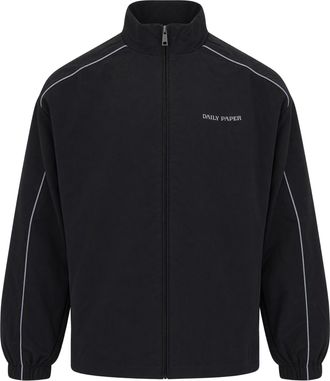 Daily Paper Clothing Black Nylon Profilato Technical Zip Sweatshirt