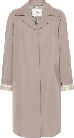 Fendi FF-motif trench coat - women - Virgin Wool/Cotton/Viscose - 36 - Neutrals