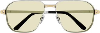Cartier Accessoires, Heren, Grijs, ONE Size, Santos Zonnebril