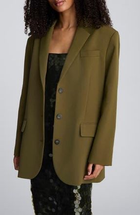 Kenneth Cole Three-Button Boyfriend Blazer in Olive Green at Nordstrom Rack, Size X-Small