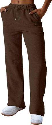 Generic Ladies Jogging Bottoms Womens Cargo Trousers Straight Leg Joggers Size 12 Women Bottoms Sweatpants Elastic High Waist Lounge Sweatpants Cotton Straigh