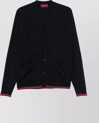 Gucci wool cardigan featuring web detail