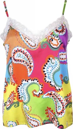 Mucho Gusto Womens Multi Color Cami Top In Paisley