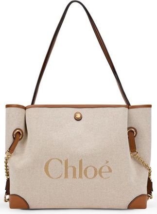 Chlo&eacute; Tassen, Dames, Beige, ONE Size, Katoen, Clover Double-Carry Tote Bag