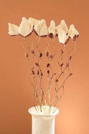 Kalalou Set Of Twelve Dried Flowers On A Bamboo Stem