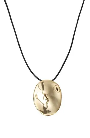 Argento Vivo Waverly Oval Pendant Cord Necklace in Gold at Nordstrom