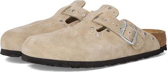 Birkenstock Boston Rivets Womens Sandals Taupe : EU 42 (US Womens 11-11.5) Narrow, Suede