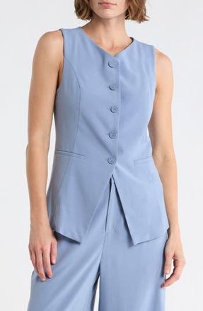 Leith Longline Vest in Blue Umbra at Nordstrom Rack, Size X-Small