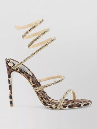 Rene Caovilla cleo animal print spiral strap sandals