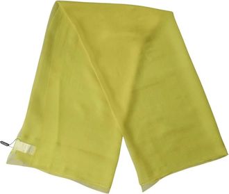 Dolce & Gabbana Silky Scarves, female, Yellow, Size: ONE SIZE Silk Neck Wrap Shawl Foulard Scarf