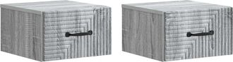 vidaXL Mesita De Noche De Pared 2 Uds. Gris Sonoma 34,5 X 33 X 20 Cm Vidaxl