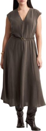 Mango Double Belt A-Line Dress in Brown at Nordstrom, Size 2