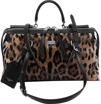 Dolce & Gabbana Vittoria Leo Print Handbag