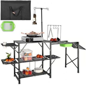 OEM Campingk&uuml;che Outdoor Camping K&uuml;che 174 X 50 X 160 Cm, Reisek&uuml;che Zeltschrank Zusammenklappbar 40 + 22 Kg Klappbarer Campingtisch K&uuml;chenbox Arbeitsplat