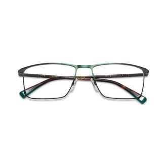 Etnia Barcelona Fenton Rectangular Green Gradient Metal Eyeglass Frames with Tortoiseshell Temples
