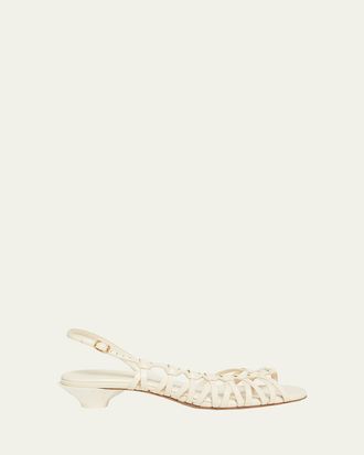 Chlo&eacute; Estra Asymmetric Knotted Leather Sandals