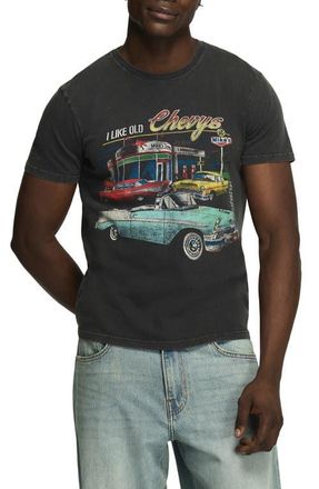 Lucky Brand Chevrolet Cotton Graphic T-Shirt in Caviar at Nordstrom, Size Xx-Large