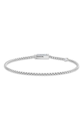 Crislu Layer Up Rounded Box Chain Bracelet in Pure Platinum /Clear Stone at Nordstrom, Size 6.5
