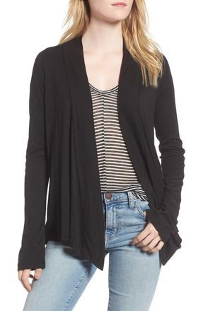 Splendid Classic Flare Cardigan in Black at Nordstrom, Size Small