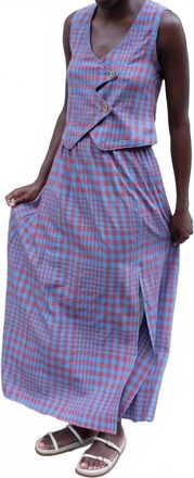 Rujuta Sheth Carmen Maxi Skirt In Beacon Chex
