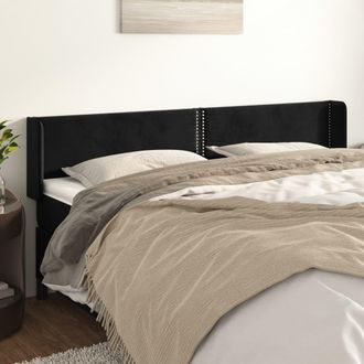 vidaXL Cabecero De Terciopelo Negro 203x16x78/88 Cm Vidaxl