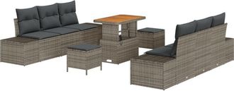 vidaXL Vidaxl - Garden Sofa Set 9 pcs Light Grey, Dark Grey 90 x 55 x 71 cm
