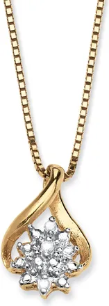 Palm Beach Jewelry Diamond Accent Gold-plated Sterling Silver Cluster Pendant Necklace 18