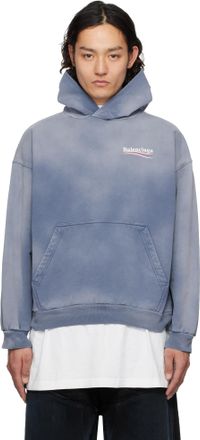 パーカー・フーディ BALENCIAGA Men Hoodies 767877TSVG61463 Blue Buy Balenciaga Medium Fit Hoodie 'Blue' - 767877 TPVK2 4313