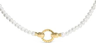House of Brilliance 18K Yellow Gold Vermeil Pearl Strand Infinity Necklace