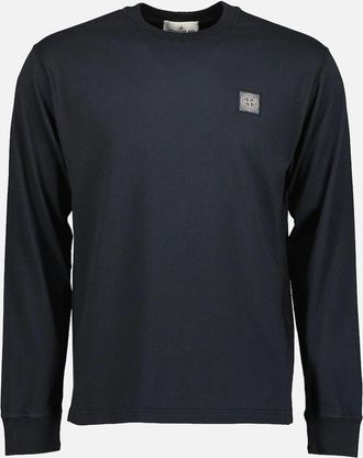 Stone Island Mens Fissato Effect Long Sleeve T-Shirt - Pink - Size: 40