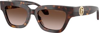 Giorgio Armani 0ar8246u Bold Angular Sunglasses with Tortoiseshell Acetate Frame