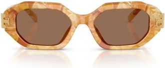 Tory Burch 51mm Irregular Sunglasses in Milky Pearl Amber /Brown at Nordstrom