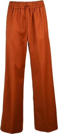 Dondup Broeken, Dames, Bruin, W30, Wol, Marisol Wijde Broek