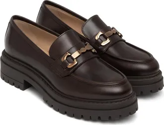 Nero Giardini Bit Platform Lug Sole Loafer in Chocolate at Nordstrom, Size 39