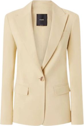 Pinko Ogni Volta Giacca - Dames - Blazers - Geel - S - Leer - Jassen