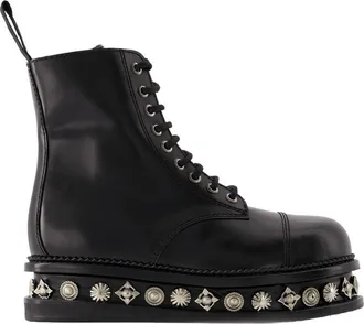 Toga Archives Womens Studded Leather Boots Black