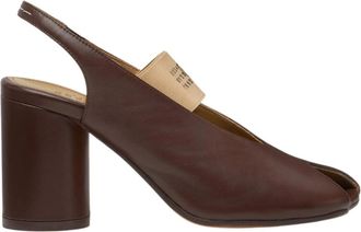Maison Margiela Anatomic Numeric Slingback - Dames - Pumps - Bruin - 37 1/2 EU - Leer - Schoenen
