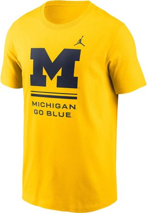 Nike Jordan Mens Michigan Sideline Jordan Brand Dri-FIT College T-Shirt in Yellow | 0JET78HMWN-ZK0